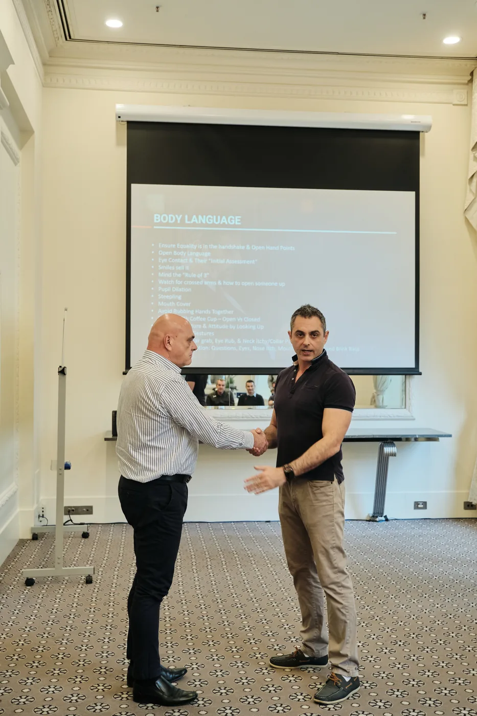 Delivering the Body Language and Rapport keynote to a corporate audience