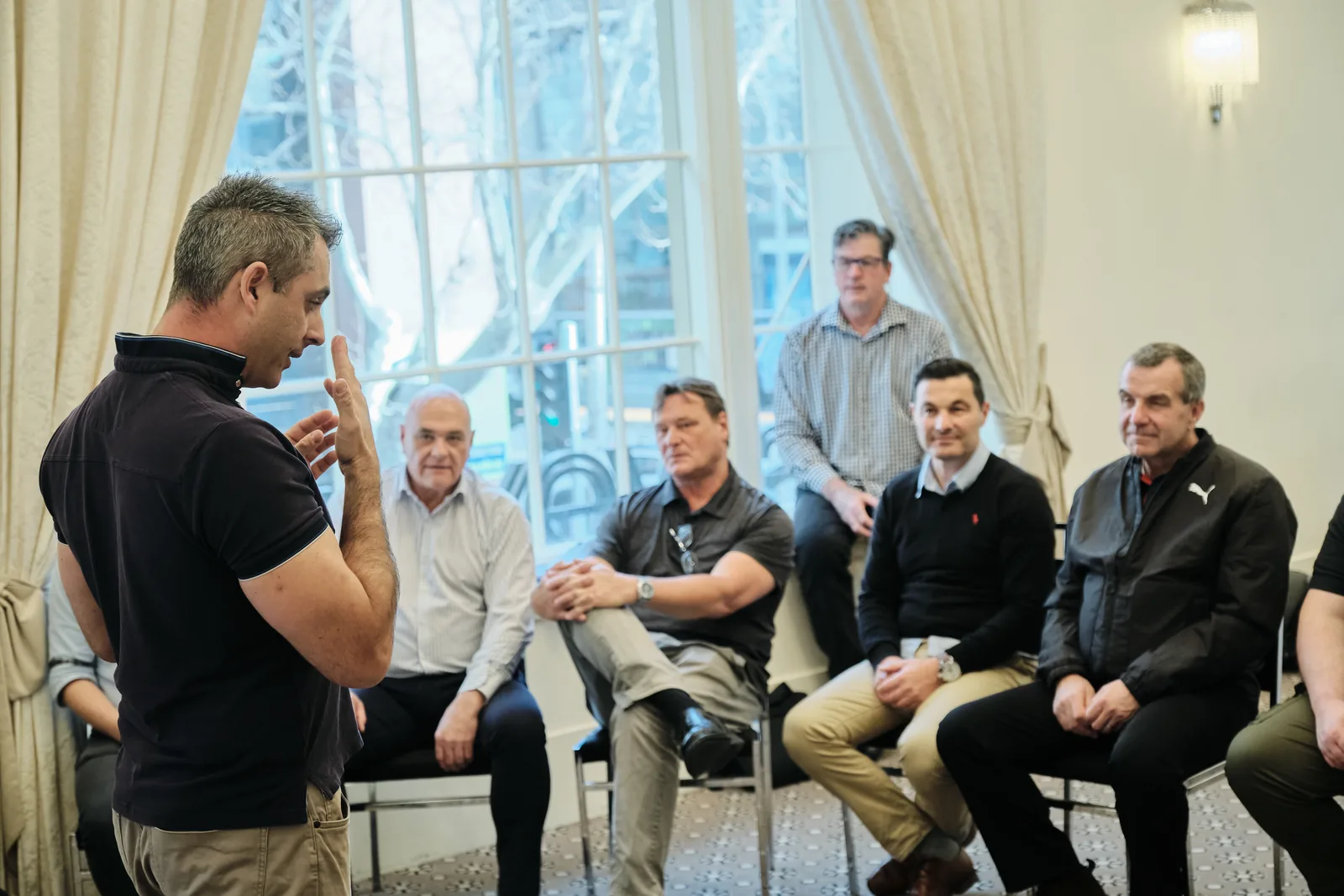 Facilitating a small-group corporate workshop